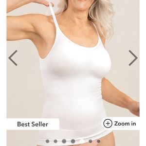 2XL Scoop Neck White Cami Tank Tops